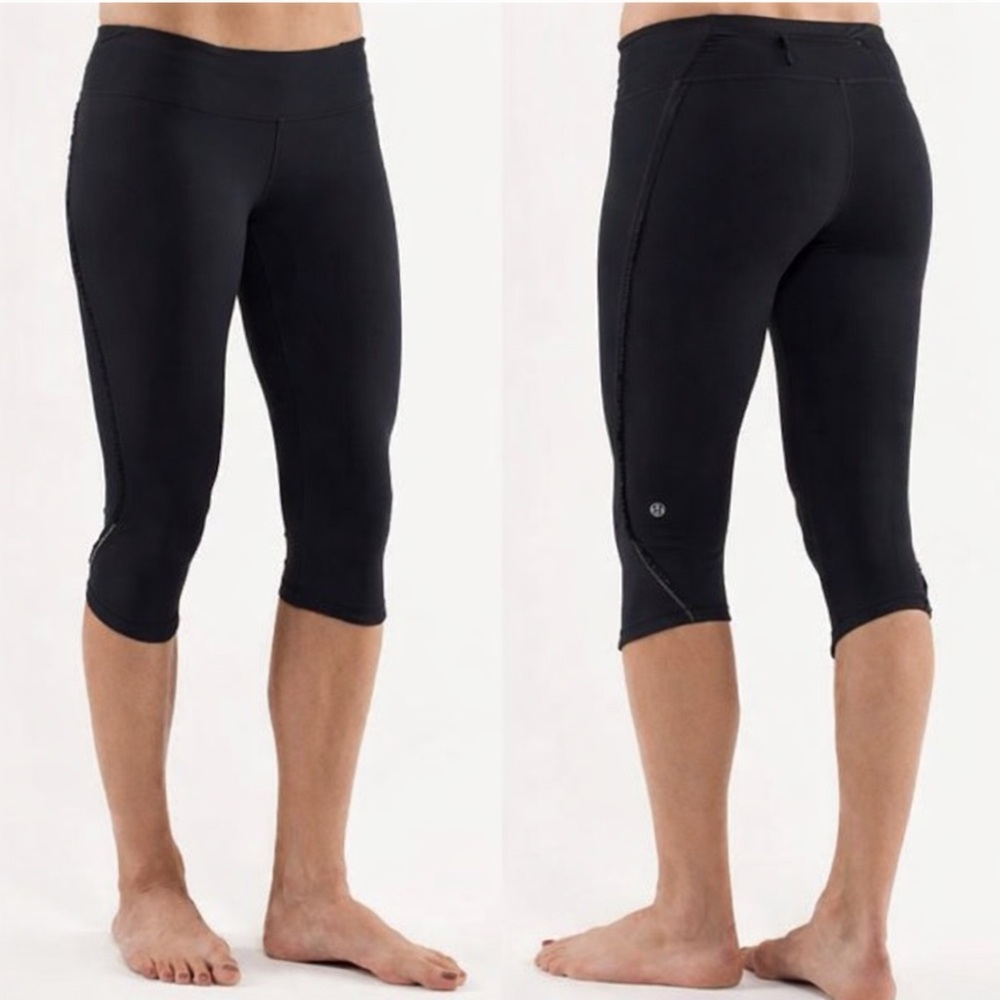 Lululemon Run: Fast and Free Crop Black Capri Size 8